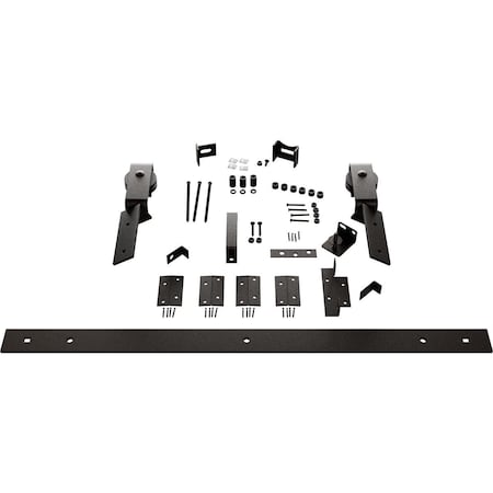Ekena Millwork Barnfold J-Strap 2-Door Hardware Set for 1 1/4" to 1 3/8" Doors with 28" Track, Arch Bronze GB6007M2D28AB